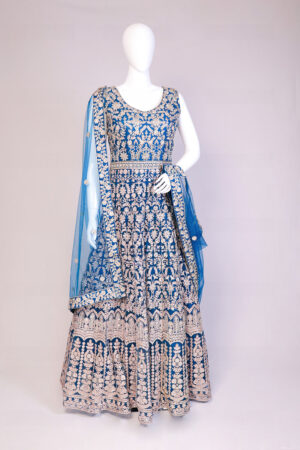 teal-blue-net-gown-with-dupatta-for-women
